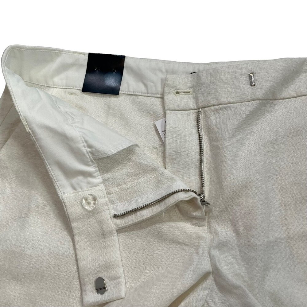 J.Crew Factory NWT Women's White Linen Blend Scalloped Hem 4" Shorts Size 12 - Picture 4 of 13